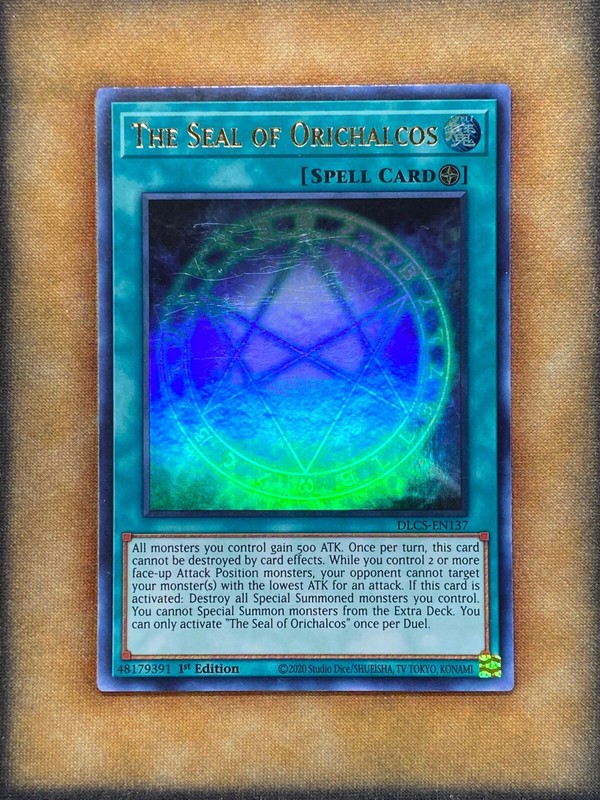 seal of orichalcos card sleeves DLCS-EN137 The Seal of Orichalcos Ultra Rare 1st Edition Mint YuGiOh Card