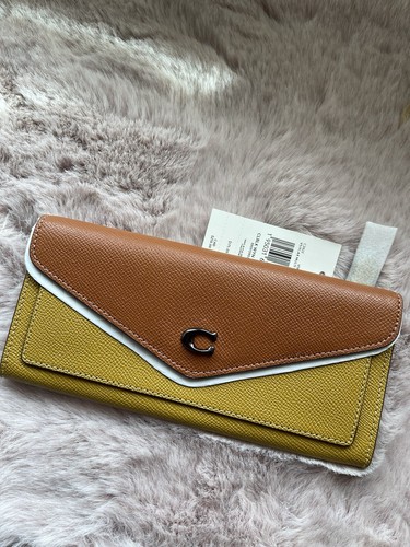 Coach Wyn Soft Crossgrain Leather Wallet In Colorblock C2622