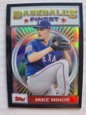 2020 Topps Finest Flashbacks Mike Minor 25/25 Black Refractor /25 Texas Rangers