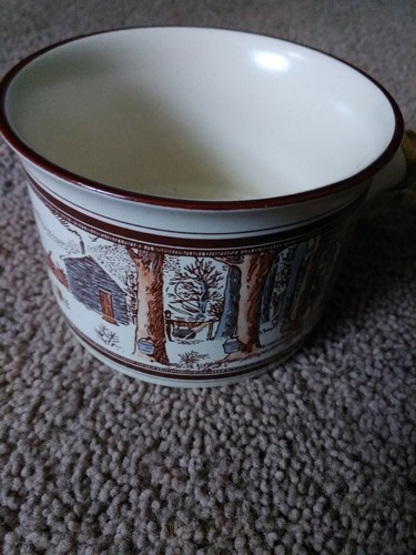 Watkins Almanac March 1904 Soup Chilli Bowl with Handle, Stoneware