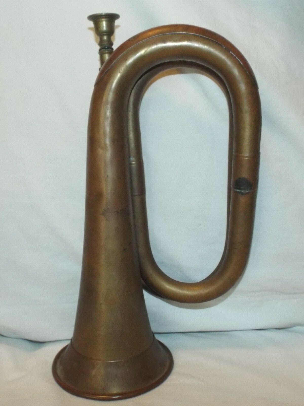 British Army Duty Brass and Copper Bugle with Secure Chain - Possible WWII Era