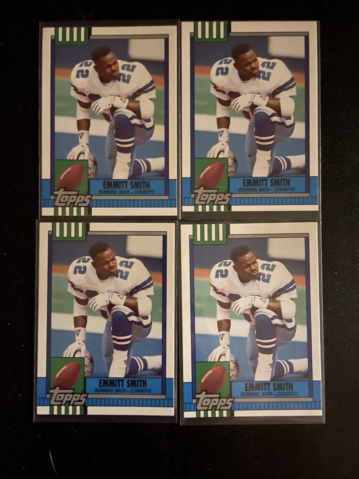 1990 Topps Traded Football #27T Emmitt Smith RC Rookie Lot Of 4
