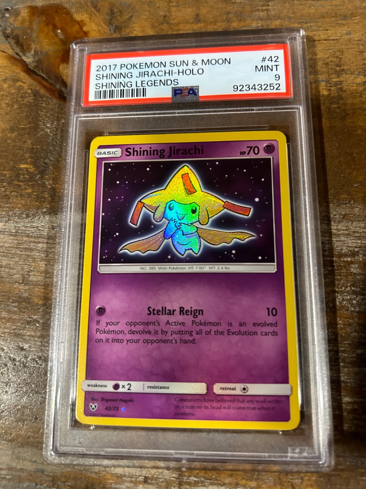 POKEMON 2017 Shining Legends SHINING JIRACHI Holo #42 PSA 9