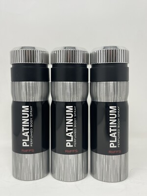 RIFFS PLATINUM Perfumed Body spray  { 3 BOTTLES } 200 ml each