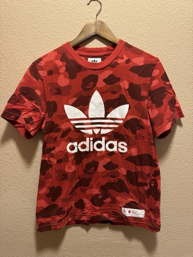 Lサイズ adidas × BAPE Jersey Tops Tシャツ Adidas Bape Logo T Shirt Red White Size M | eBay