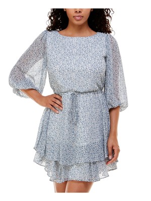 

B DARLIN Женское короткое вечернее платье цвета слоновой кости с круглым вырезом и оборками для подростков, Цвет слоновой кости