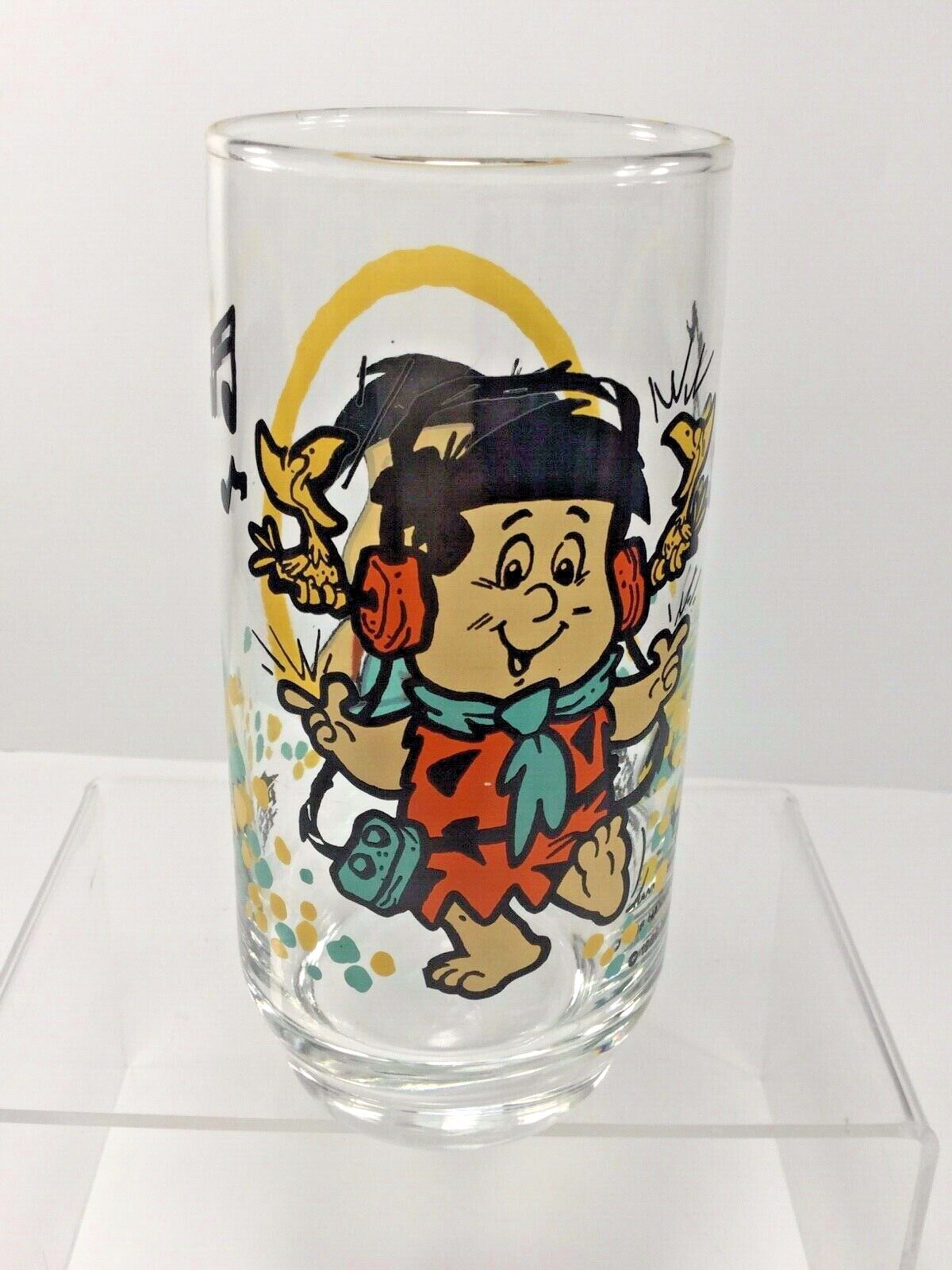 Vintage,1986 Pizza Hut Promotinal Flintstone Kids, 'Freddy' 16 oz Tumbler Glass