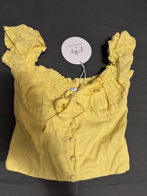 Princess Polly Elouise Crop Top -Yellow- Size 2 -NWT