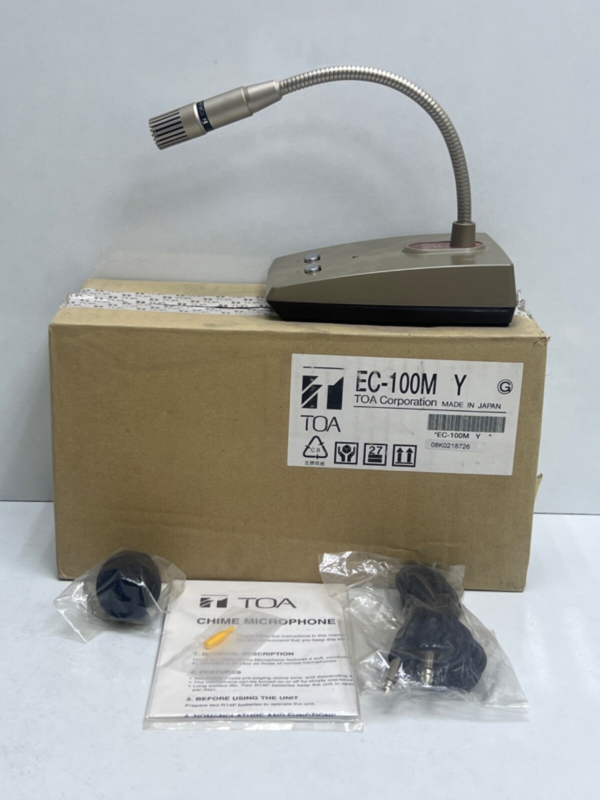 TOA EC-100M 電子チャイム付卓上型マイク DM-350 TOA 卓上型マイク 電子チャイム付 ECー100M 1台（直送品