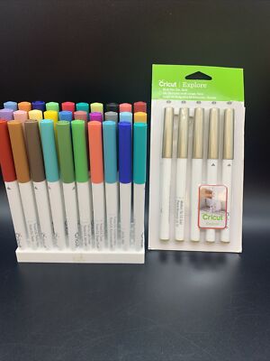 Cricut Pens Explore Air 2 - 30 Xtra Fine Point Set - #2008025+ 5 gold pens