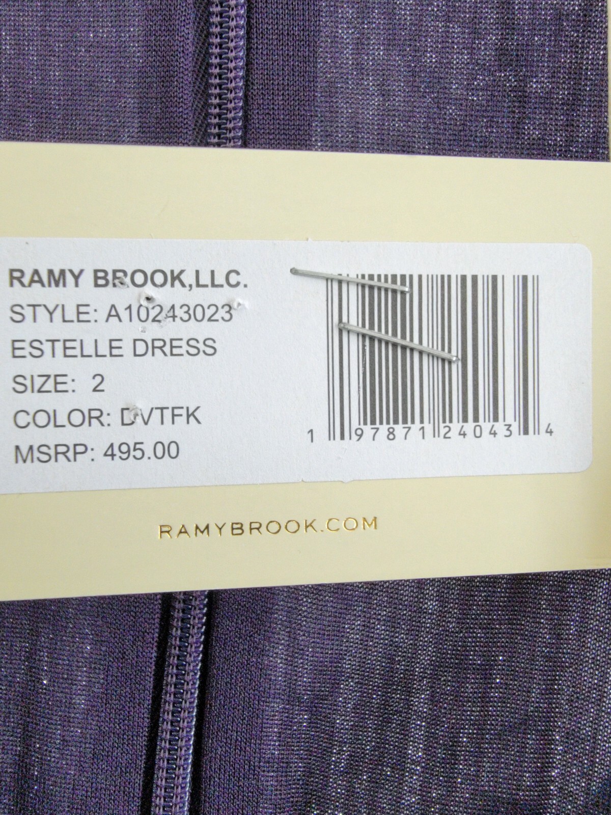 Ramy Brook Estelle Metallic Gown Women's 2 Dove Grey Floral Back Zip Closure - Picture 17 of 17