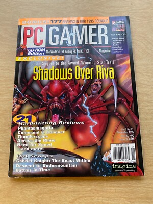 PC Gamer Magazine Vol 2 Issue 11 Nov 1995 Shadows Over Riva Online Video Games
