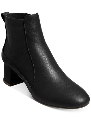 Женские черные кожаные ботильоны на блочном каблуке JACK ROGERS с застежкой сзади и носком Berkley 5