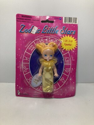 Vintage Zodiac Little Stars Doll Aquarius NOS Water Bearer January February Bday