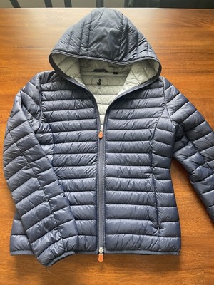 Save The Duck Ultra Light Jacket 1 / S Navy Blue And Grey Winter Coat Puffer
