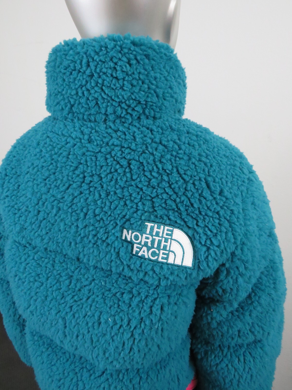 Pre-owned The North Face Womens  High Pile Sherpa Nuptse Short Crop 700-down Jacket Blue
