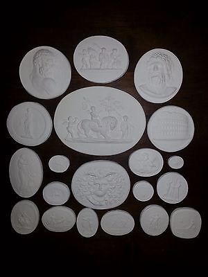 20 Grand Tour Cameos Intaglio Seals Gems Medallions plaster Tassies Cherubs