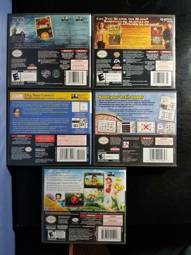 Black Nintendo DSi 6 Game Bundle Lot - Working, DS NDS charger included