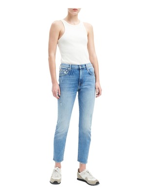 

7 FOR ALL MANKIND Женские синие зауженные прямые джинсы с высокой талией 29 Талия, Синий, 7U314478