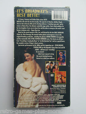 Gypsy (VHS, 1994) NTSC/US/CA (Bette Midler, Peter Riegert, Cynthia Gibb)