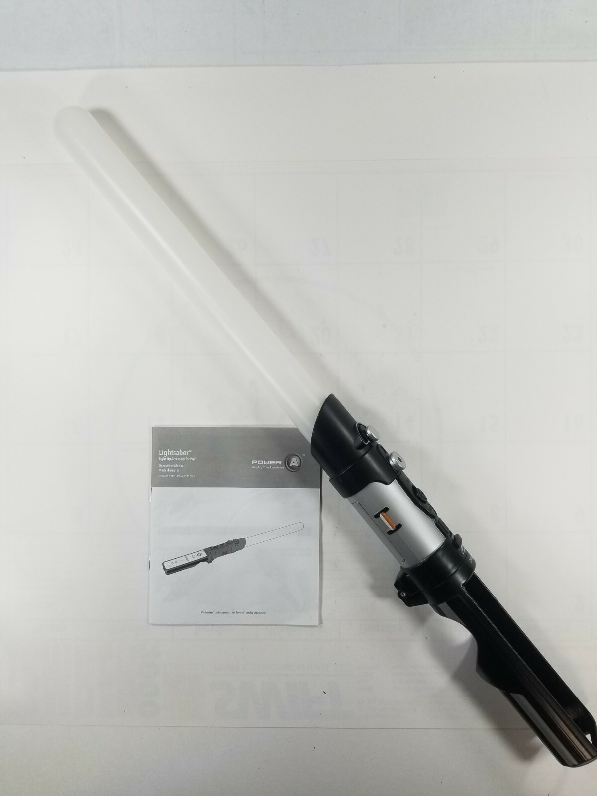 WII LIGHTSABER ATTACHMENT 24 CONTROLLER NOT INCLUDED LIGHT UP WITH MANUAL