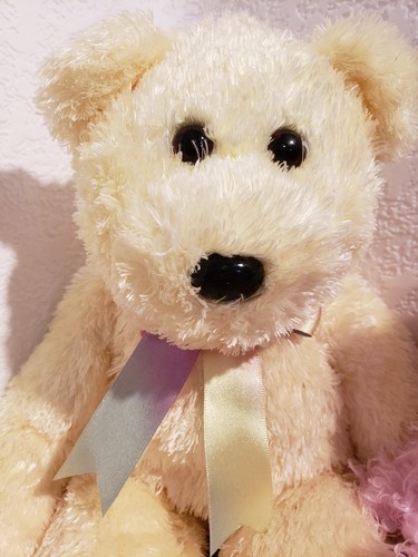Ty Beanie Buddy Buddies SHERBET Yellow fluffy TEDDY BEAR plush pink sweetiepaws