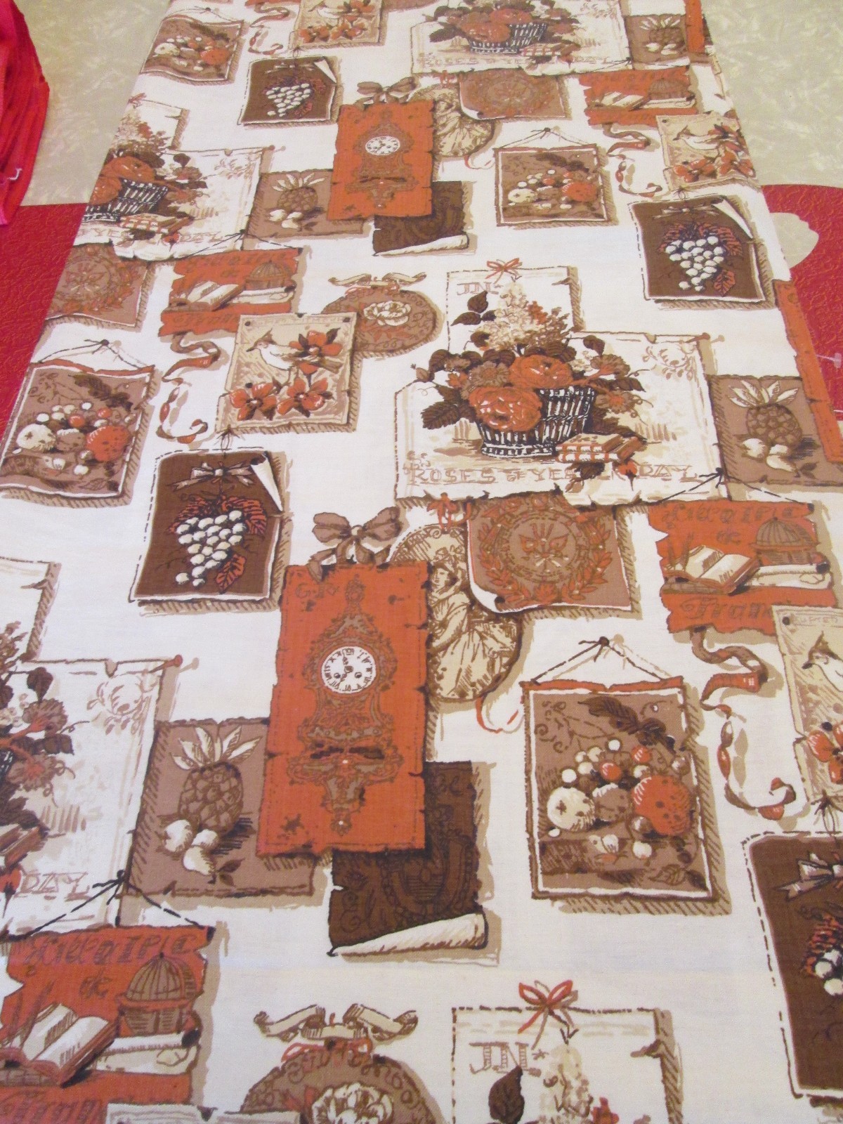 Vintage Colonial Style  Curtain Quality Kitchen Fabric 5 Yard + by 37