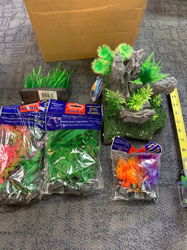 Aquarium Ornament Decoration Aquascape And Plants Set Brand New #3