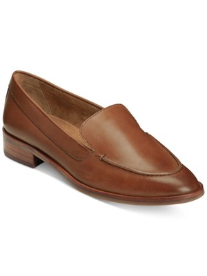 

AEROSOLES Женские коричневые кожаные лоферы без шнуровки с миндалевидным носком на каблуке, Коричневый, EAST SIDE