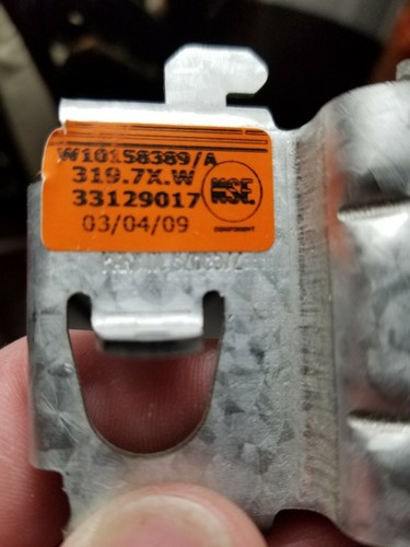 NSF water inlet valve part number 8268572