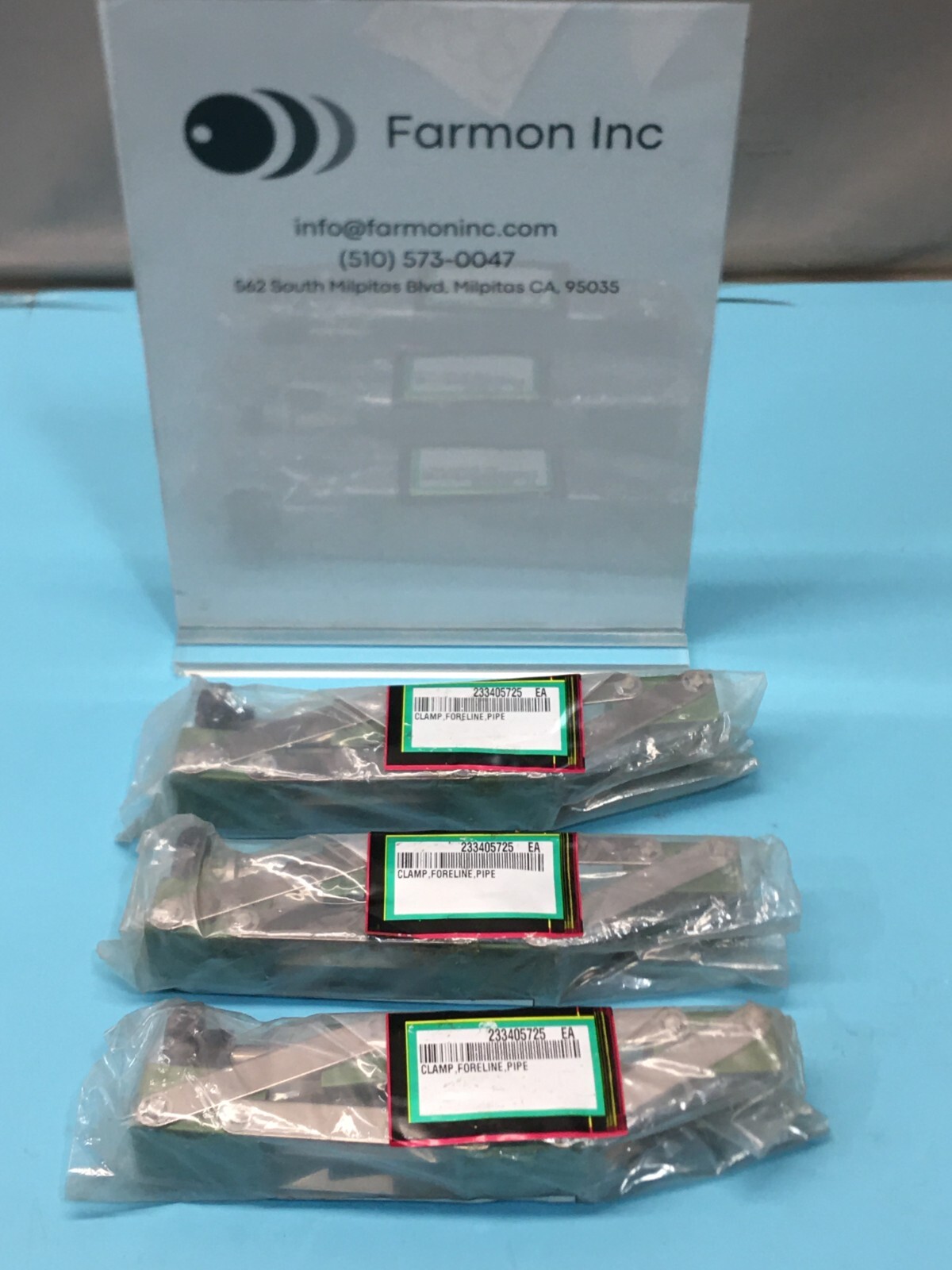 Lot of 3 HITACHI 3ROT002834 CLAMP, FORELINE, PIPE, 233-4057-25, 190238