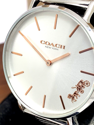 Coach Women s Watch 14503124 Quartz Perry Silver Dial Mesh