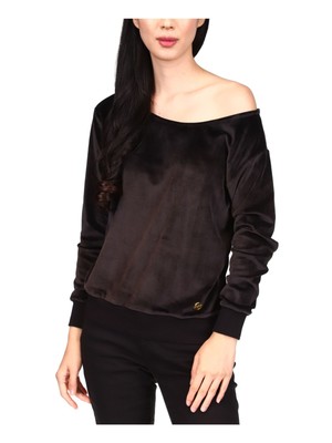 MICHAEL MICHAEL KORS Женский черный топ с длинным рукавом и открытыми плечами P\XL