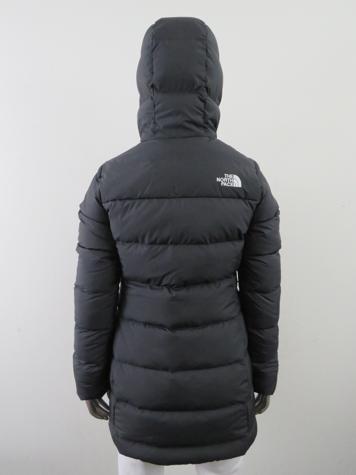 Pre-owned The North Face Womens  Gotham Mid Parka 550-down Winter Jacket Hooded - Asphalt In Gray