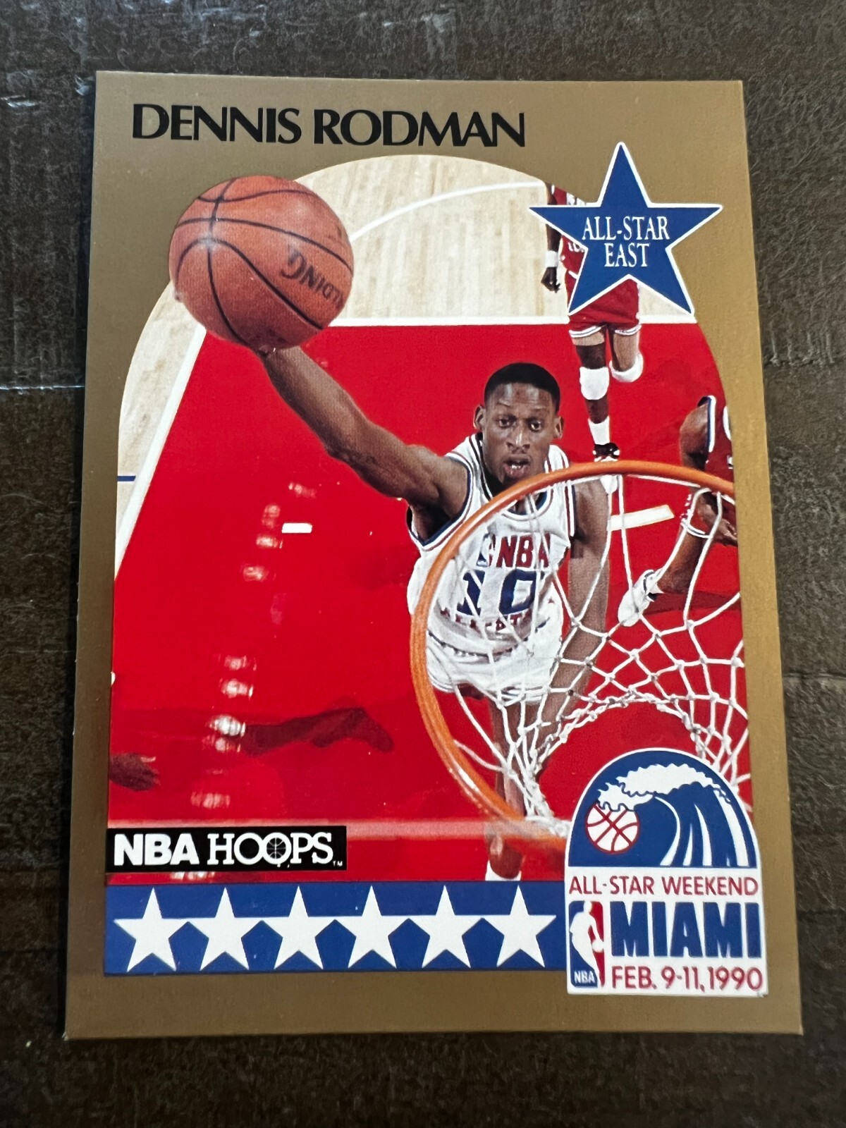 1990 NBA Hoops Basketball Card #10 Dennis Rodman, All-Star 1990 NBA Hoops Basketball Card #10 Dennis Rodman, All-Star