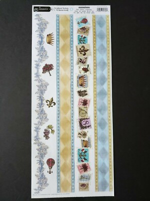 New Creative Imaginations Sonnets Parisian Postcard Border Stickers Fleur-de-lis