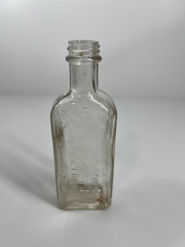 Vintage clear glass bottle Bonnington