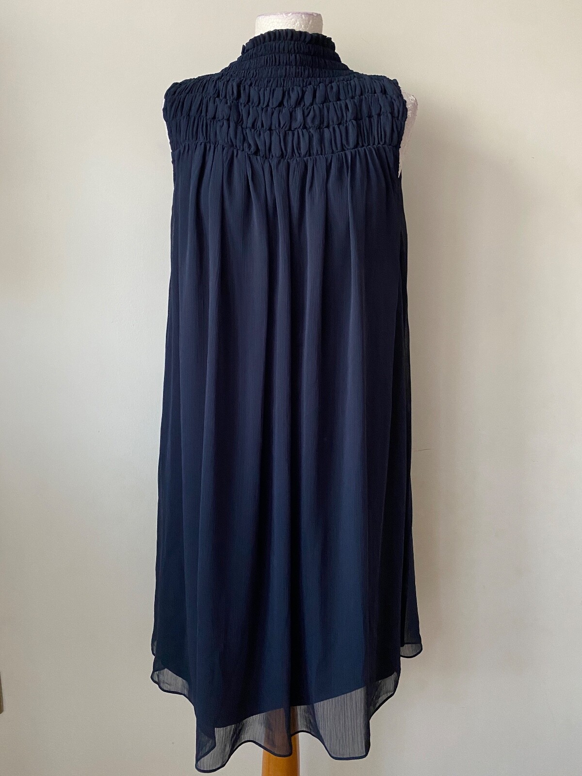 Coco Blanco High Neck Smock Dress S, M, L Chiffon Lined - Picture 2 of 12