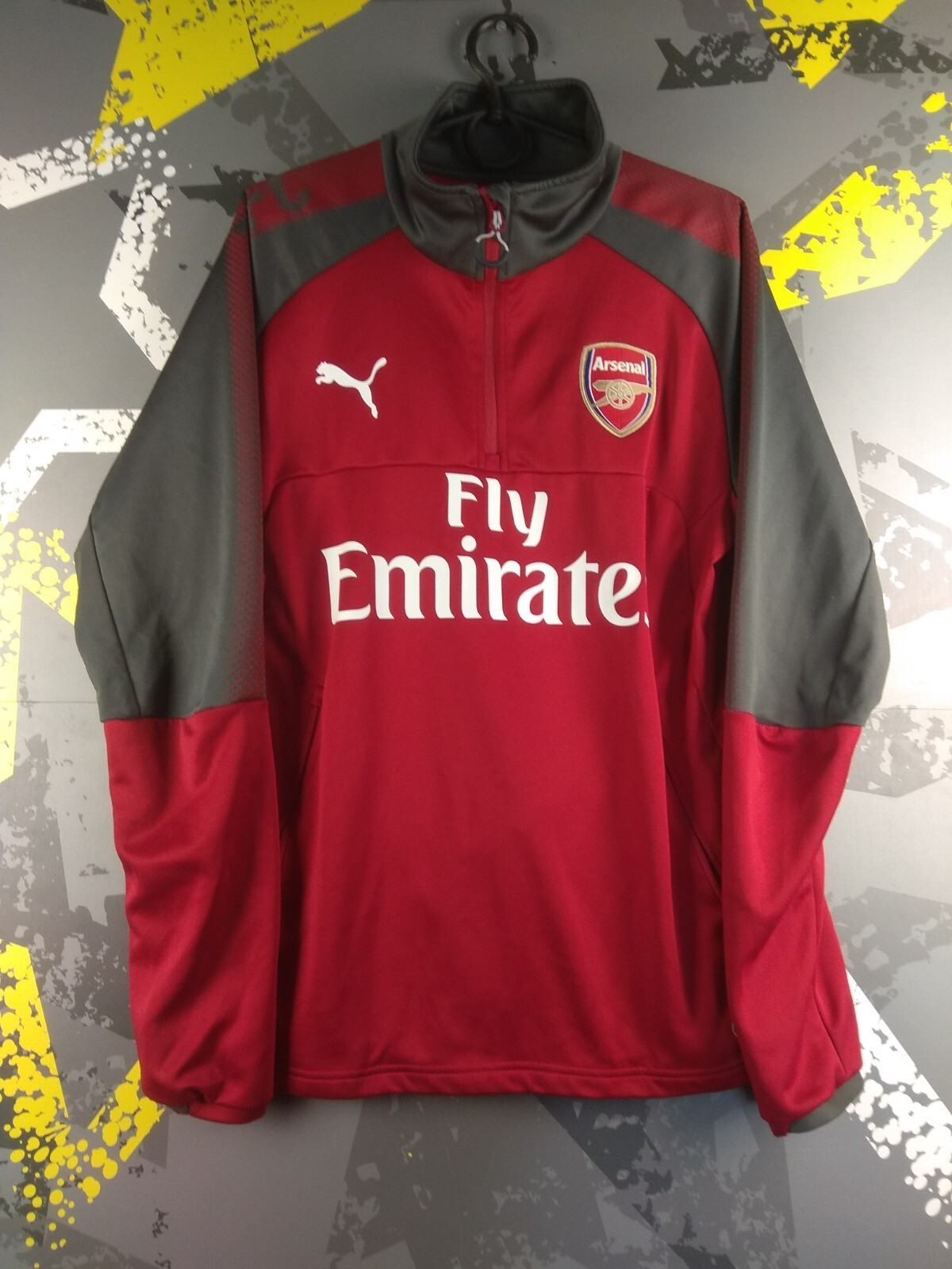 激レアPuma Arsenal フリースジャージ Mサイズ グレー/レッド Arsenal Training Football Soccer Jacket Puma Red Polyester