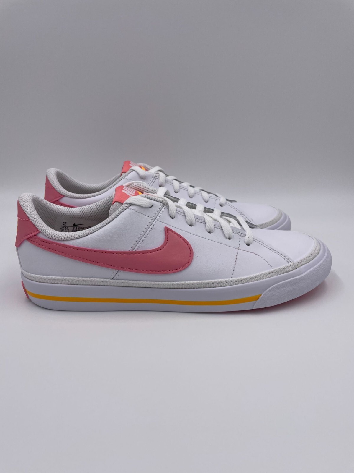 nike court legacy pink and white