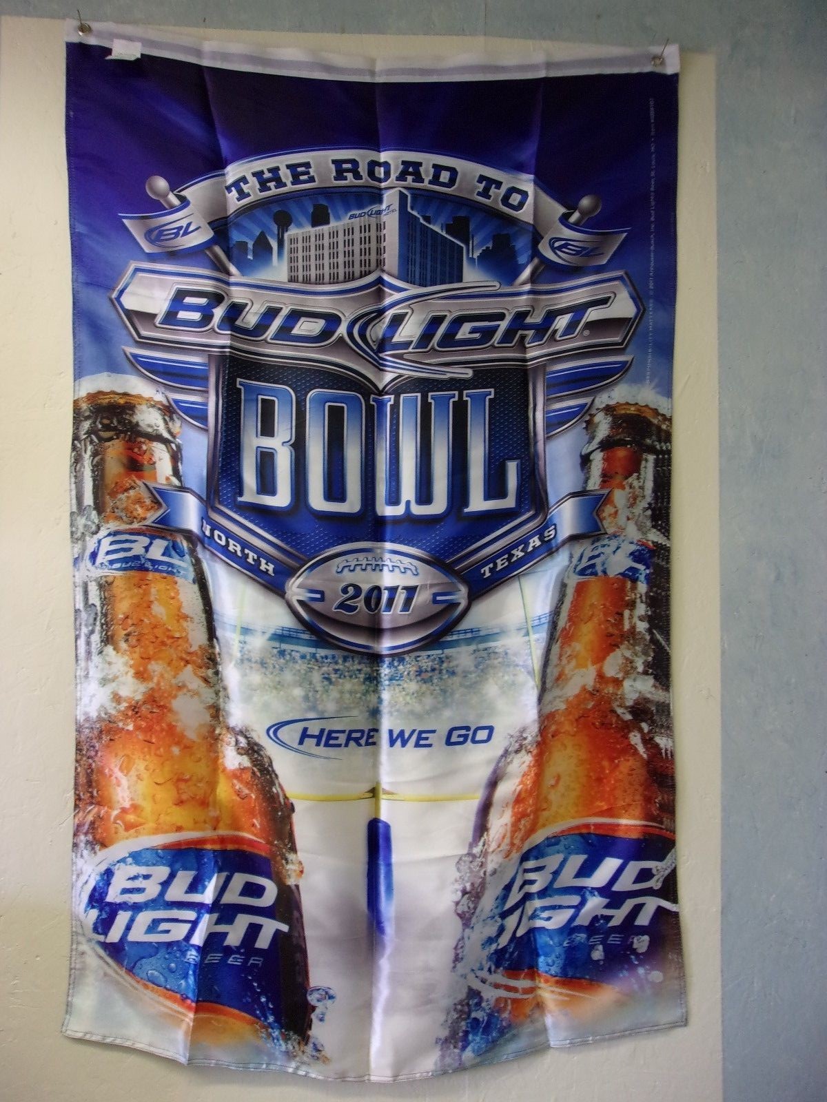 The Road To Bud Light Bowl 2011 Football North Texas Flag Banner 2 Sided 3x5