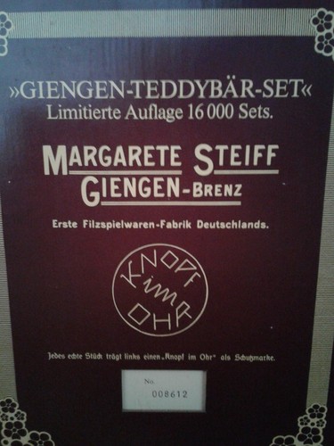 VTG Steiff 2 Bear Set Margaret Giengen-Brenz Germany Baby Cradle Limited Edition