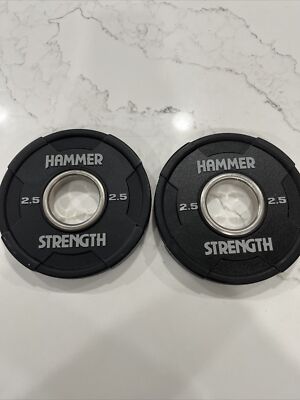 Pair Of HAMMER STRENGTH 2.5lb Urethane Round Olympic Weight Plates
