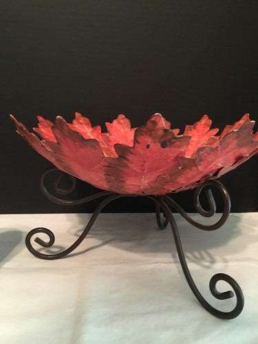 Metal Fall Leaf Display Bowl Great Fall Decor!!