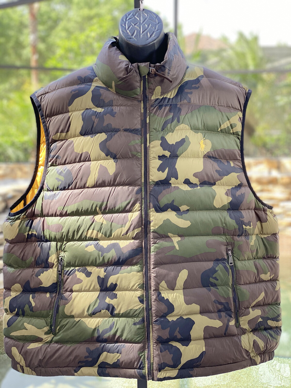 トップス POLO RALPH LAUREN / camouflage vest Men's Polo Ralph Lauren XS Camo Camouflage Zip Water
