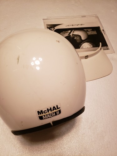 Ernie Derr signed helmet rare w/visor picture imca usac stockcar mchal