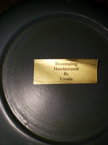 BEAUTIFUL VINTAGE NORWAY Handpainted Signed Ursula ROSEMALING WOOD BOWL 5+