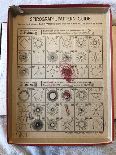 Kenner Spirograph # 401 Red Tray Near Complete Very Good Vintage 1967 Kenner's