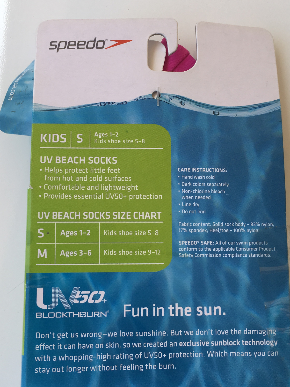 Speedo Kids Small UV Beach socks lightweight ages 1-2