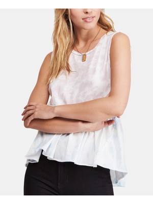 

WE THE FREE Женская фиолетовая майка без рукавов с круглым вырезом в стиле тай-дай, размер, Фиолетовый